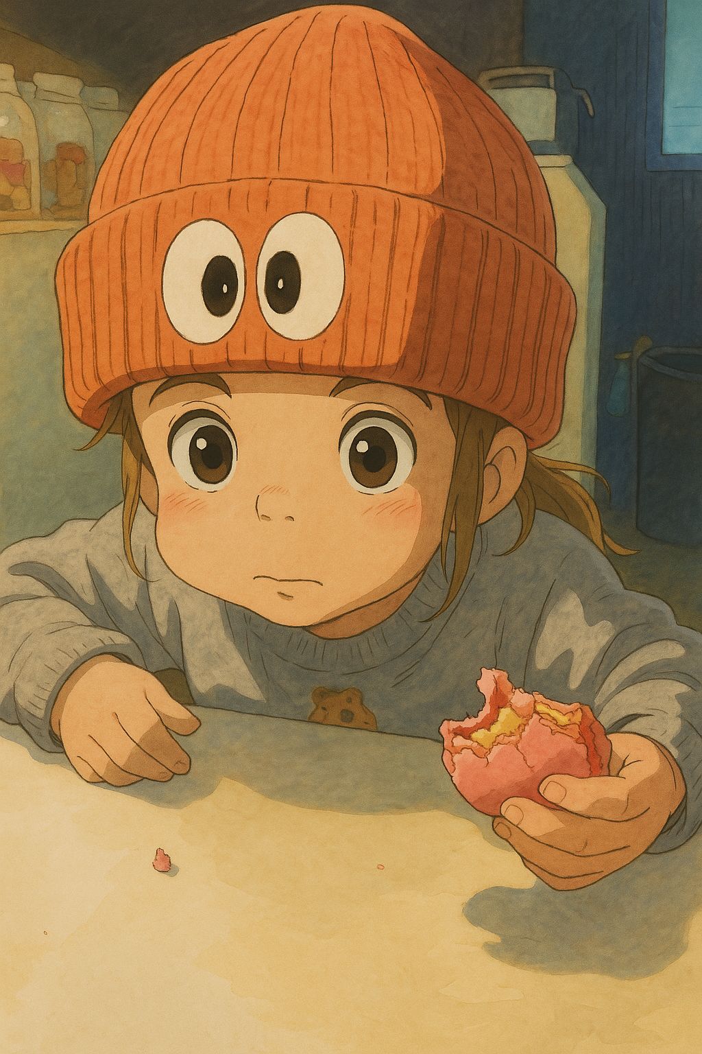 Cartoon character eating